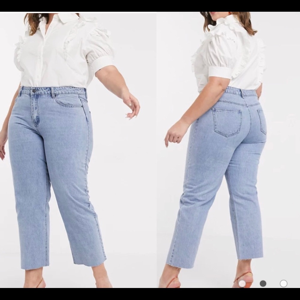 Lost Ink 22 Plus Light Wash Straight Leg Jeans